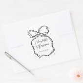 Whimsical Script Ribbon Border Wedding Runder Aufkleber (Umschlag)