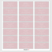 Whimsical Script-Rose Wedding Guest Address Labels (Blatt)