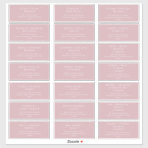 Whimsical Script-Rose Wedding Guest Address Labels