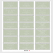 Whimsical Script Sage Wedding Guest Address Labels (Blatt)