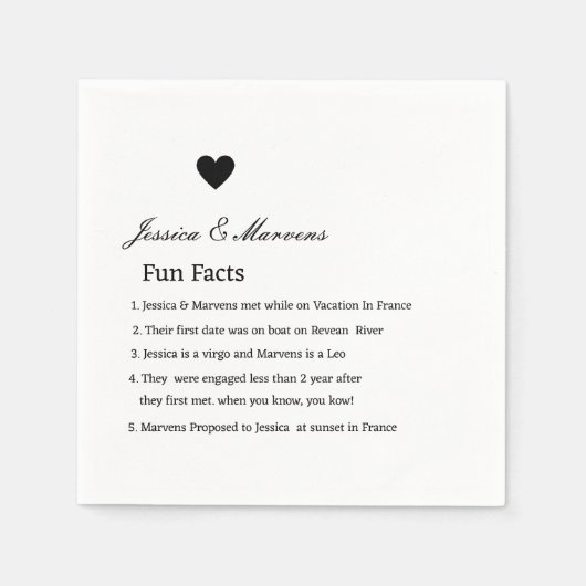 Whimsical Script Spaß Fakt Servietten (Vorderseite)