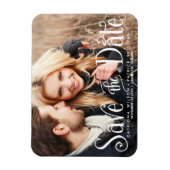 Whimsical Script speichern Sie die Datumsmagnete Magnet (Vertikal)