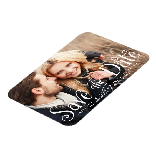 Whimsical Script speichern Sie die Datumsmagnete Magnet (Linke Seite)