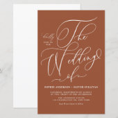 Whimsical Script Terracotta Wedding Einladung (Vorne/Hinten)