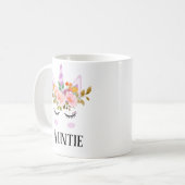 Whimsical script unicorn floral auntie kaffeetasse (Vorderseite Links)