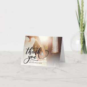 Whimsical Script Vollfoto Hochzeits-Dankeschön Dankeskarte
