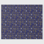 Whimsical Script Weihnachts-Schriftart Collage Geschenkpapier (Flach)