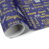 Whimsical Script Weihnachts-Schriftart Collage Geschenkpapier (Rolleneckpunkt)