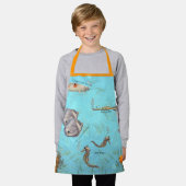 Whimsical Sea Creatures Kid's All-over Print-Schür Schürze (Getragen)