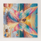 Whimsical Sea Fairy bei Ocean Sunset Puzzle (Horizontal)