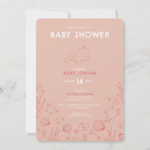 Whimsical Sea Themed Kinderdusche Einladung