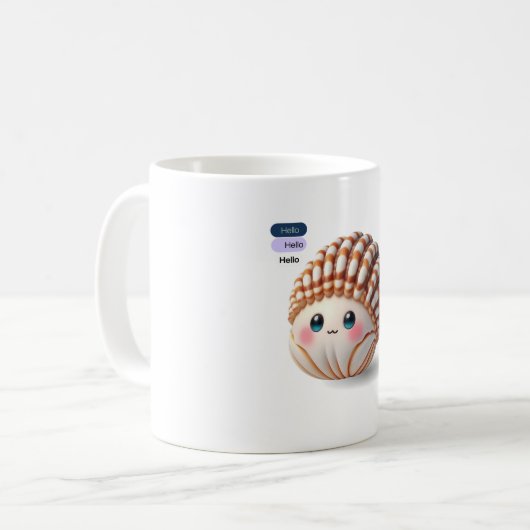 Whimsical Seashell Nature's Tiny Treasure Kaffeetasse (Vorderseite Links)