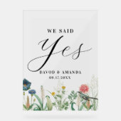 Whimsical Secret Garden Wildblumen Acrylschild (Vorderseite)