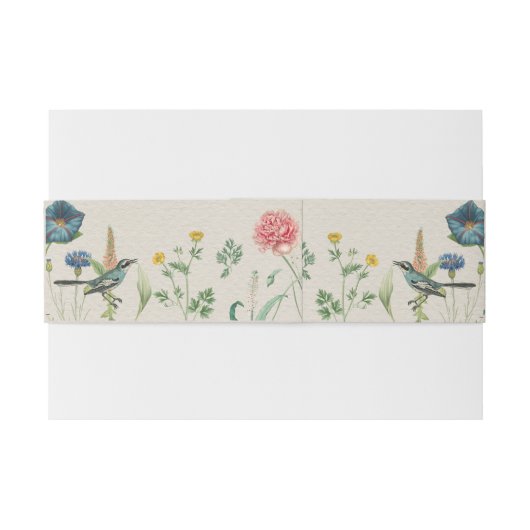 Whimsical Secret Garden Wildblumen Einladungsbanderole (Rückseitenbeispiel)