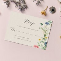 Whimsical Secret Garden Wildblumen RSVP Card