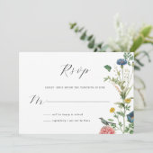 Whimsical Secret Garden Wildblumen RSVP Card Einladung (Stehend Vorderseite)