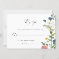 Whimsical Secret Garden Wildblumen RSVP Card