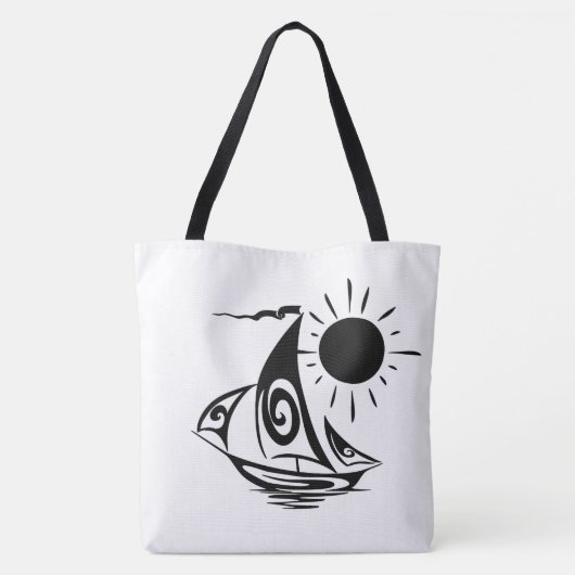 Whimsical Segelboot Lazy Day Tasche (Rückseite)