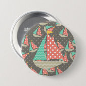 Whimsical Segelboote Button (Vorne & Hinten)
