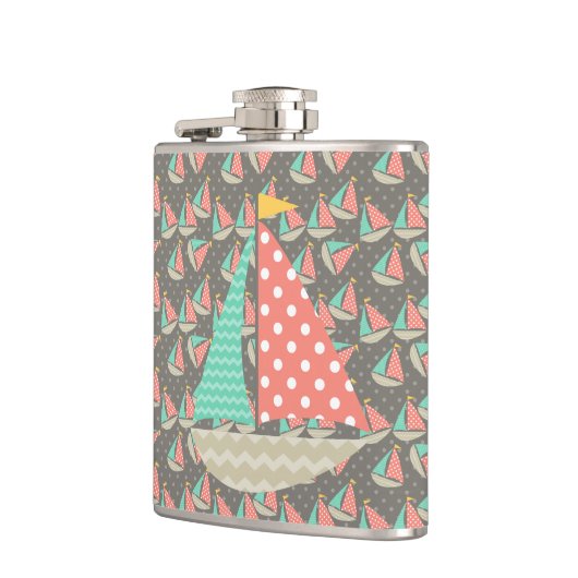 Whimsical Segelboote Flachmann (Links)