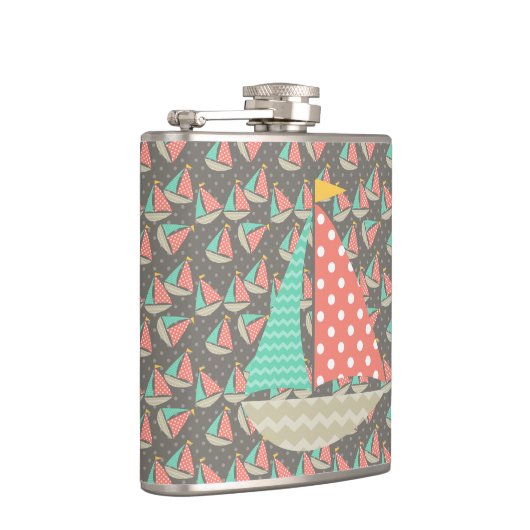 Whimsical Segelboote Flachmann (Rechts)