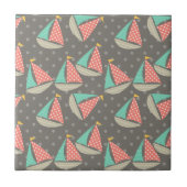 Whimsical Segelboote Fliese (Vorderseite)