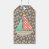 Whimsical Segelboote Geschenkanhänger (Vorderseite)