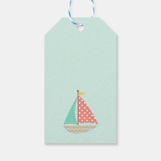 Whimsical Segelboote Geschenkanhänger (Rückseite)