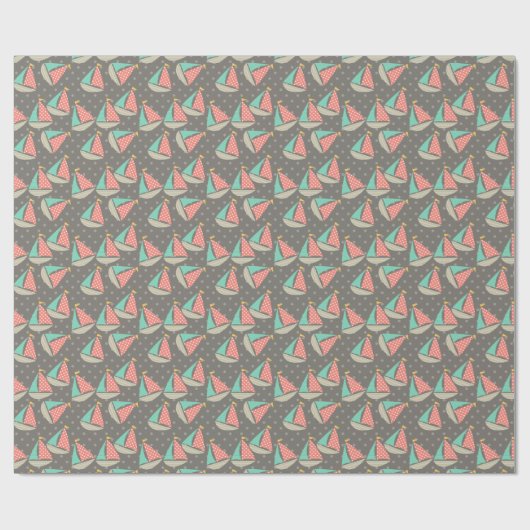 Whimsical Segelboote Geschenkpapier (Flach)