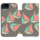 Whimsical Segelboote Incipio iPhone Geldbeutel-Hülle (Folio Geöffnet)
