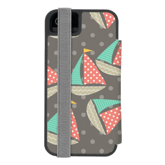 Whimsical Segelboote Incipio iPhone Geldbeutel-Hülle (Folio Rückseite)