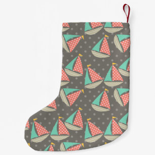 Whimsical Segelboote Kleiner Weihnachtsstrumpf