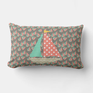 Whimsical Segelboote Lendenkissen