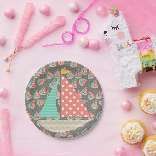 Whimsical Segelboote Pappteller (Party)