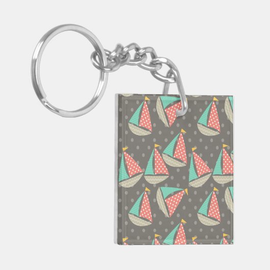 Whimsical Segelboote Schlüsselanhänger (Vorderseite links)