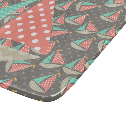 Whimsical Segelboote Schneidebrett (Ecke)