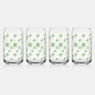 Whimsical Shamrock und Swirl Irisch-Thematisch Dosenglas