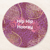 Whimsical Shapes Hip Hip Hooray Party Runder Pappuntersetzer (Vorderseite)