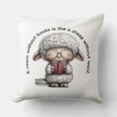 Whimsical Sheep Reading a Book Kissen (Vorderseite)