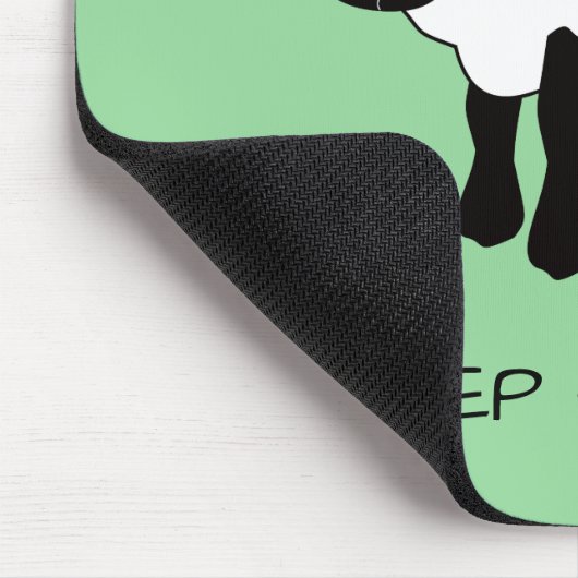 Whimsical Sheep "Sheep Happens" Maus Pad Mousepad (Ecke)