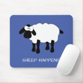 Whimsical Sheep "Sheep Happens" Maus Pad Mousepad (Mit Mouse)