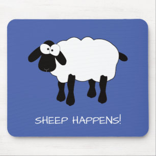 Whimsical Sheep "Sheep Happens" Maus Pad Mousepad
