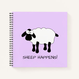 Whimsical Sheep "Sheep Happens" Notebook Notizblock