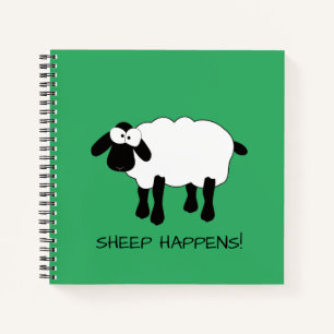 Whimsical Sheep "Sheep Happens" Notebook Notizblock