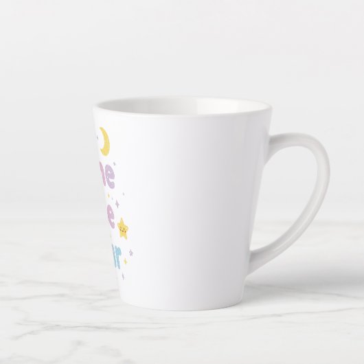 Whimsical "Shine Little Star" for Kids Room Milchtasse (Rechts)