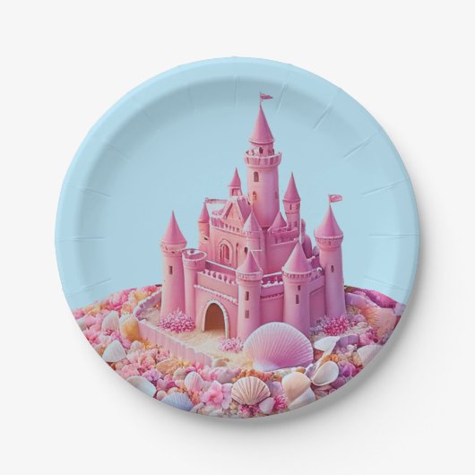Whimsical Shoreline Castle Pappteller (Vorderseite)