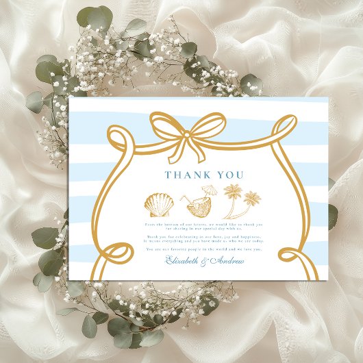 Whimsical Shoreline Wedding Dankeskarte