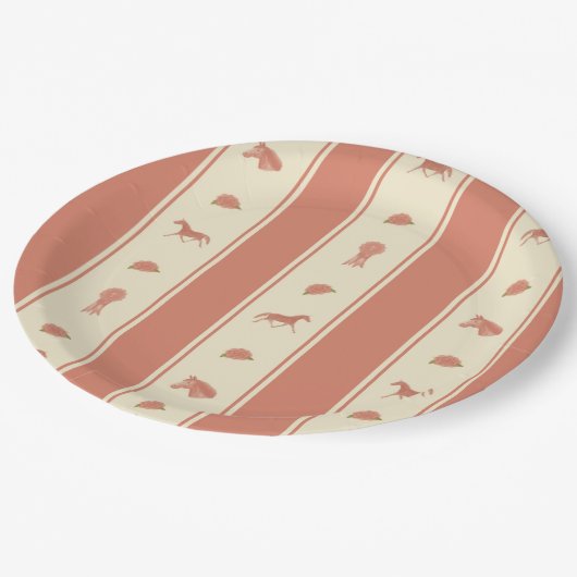 Whimsical Show Pony Horse Pattern Pappteller (Schrägansicht)