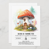 Whimsical Shroom Birthday Einladung (Vorne/Hinten)
