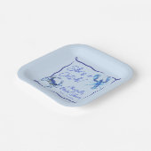 Whimsical Sie ist ein Catch Blue Coastal Brautpart Pappteller (Gewinkelt)